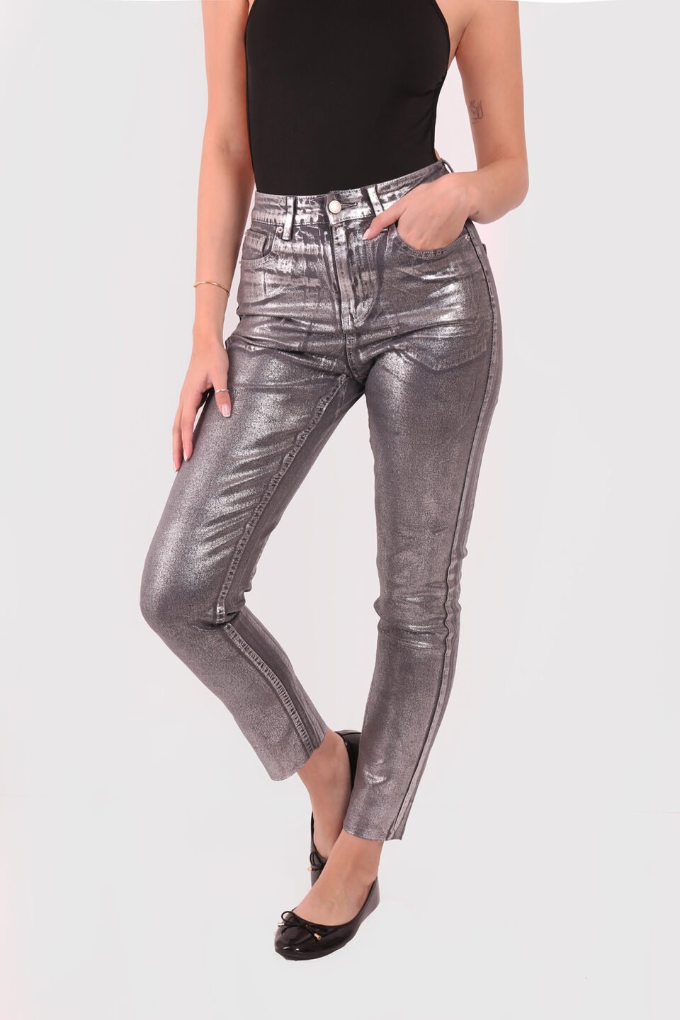 Jeans Metálico Elasticado