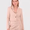 Blazer Crop con Acabado de Lino
