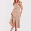 Vestido Camisero Midi con Lino