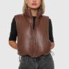 Puffer Sin Mangas Ecocuero