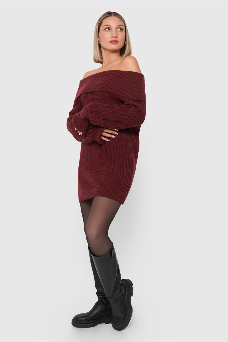 Vestido Tejido Sin Hombros