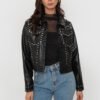 Chaqueta Eco Cuero Tachas + Strass