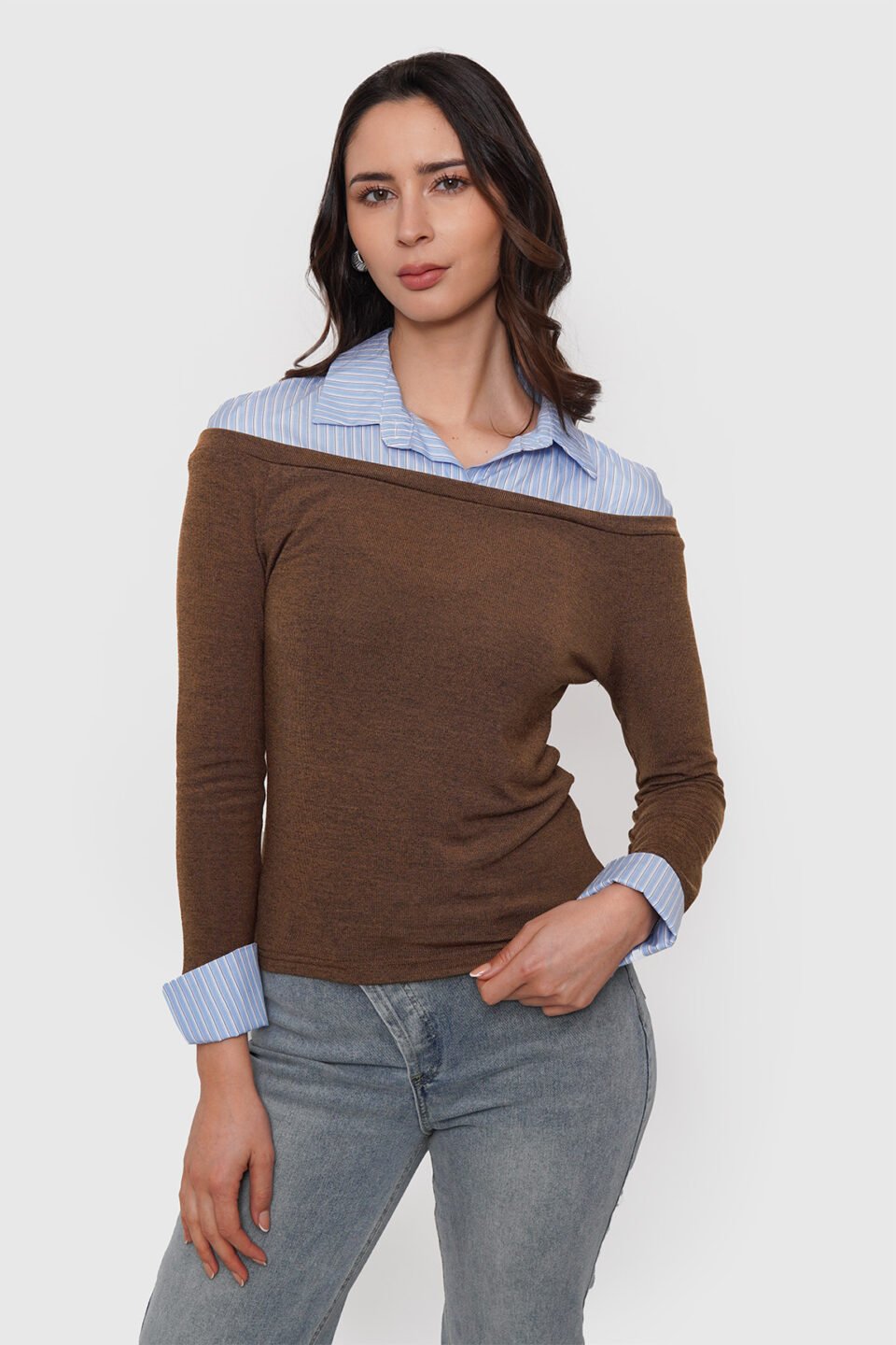 Blusa Rayas + Polera en Contraste