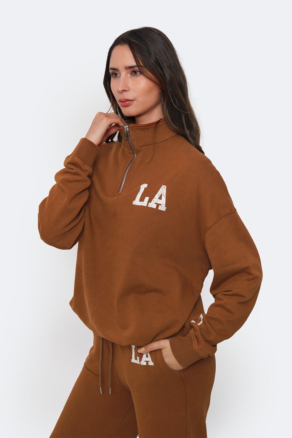 Polerón Oversize Deslavado con Cierre