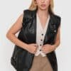 Chaqueta Oversize Eco Cuero Sin Mangas