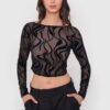 Polera Gasa Estampada Transparente