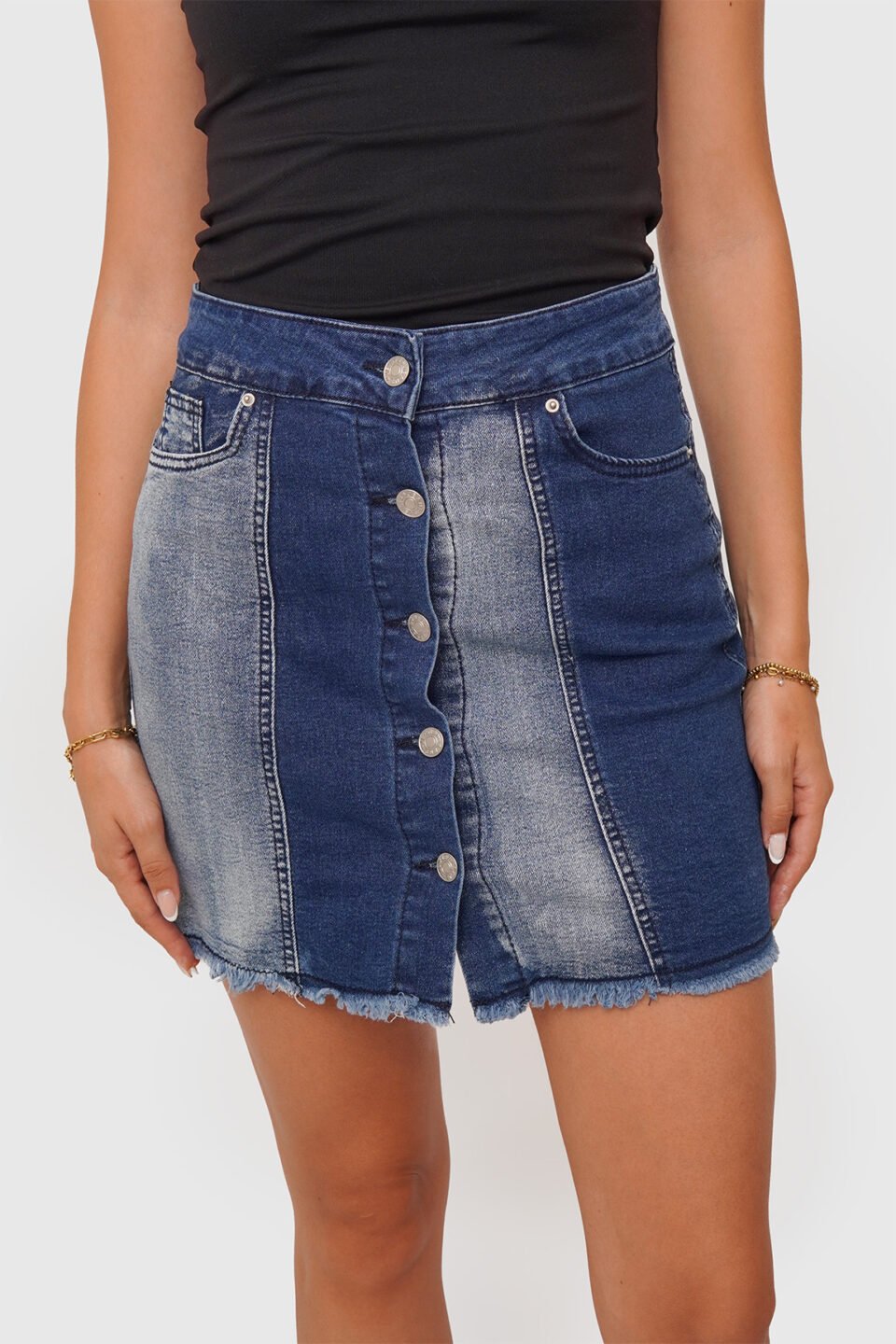 Falda Denim Botones