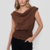 Polera Algodón Deslavado Pretina Elasticada