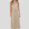 Vestido Camisero Midi con Lino