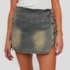Falda Short Deslavada Elasticada