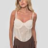 Corset Gasa + Bordados Flor