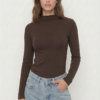 Polera Medio Cuello Algodón Elasticado