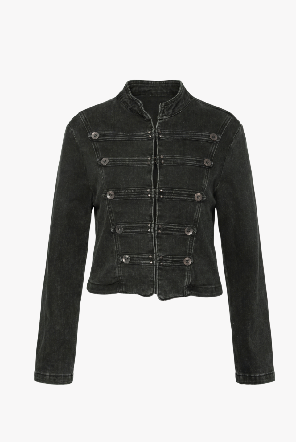 Chaqueta Estilo Napoleón de Denim Elástico