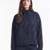 Chaqueta Bomber Delgada de Lunares con Cierre y Ajuste