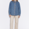 Camisa de Jeans Oversize con Broches Metálicos