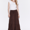 Falda Larga de Capas con Volantes Estilo Boho