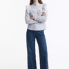 Blusa de Rayas con Vuelos e Hilado Metalizado