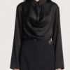 Blusa Satín Fluida Drapeada