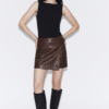 Falda Short de Ecocuero con Hebilla
